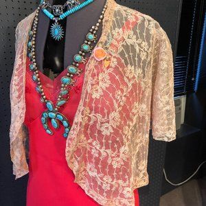 VINTAGE CREAM LACE BOLERO STYLE S/S JACKET